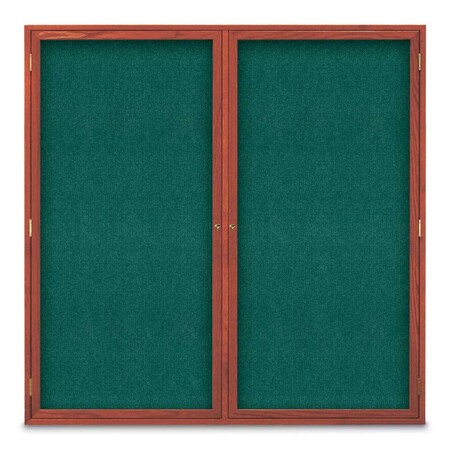 United Visual Products Sliding Door Indoor Enclosed Corkboard, 9 UV9029ACSH-BLACK-MEDGRY